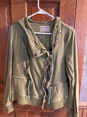 We The Free Olive Green Utility Hoodie Jacket